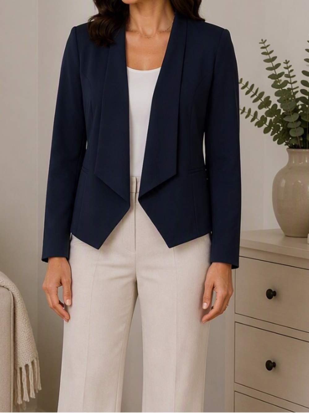 Banana Republic Navy Wide-Leg Pants